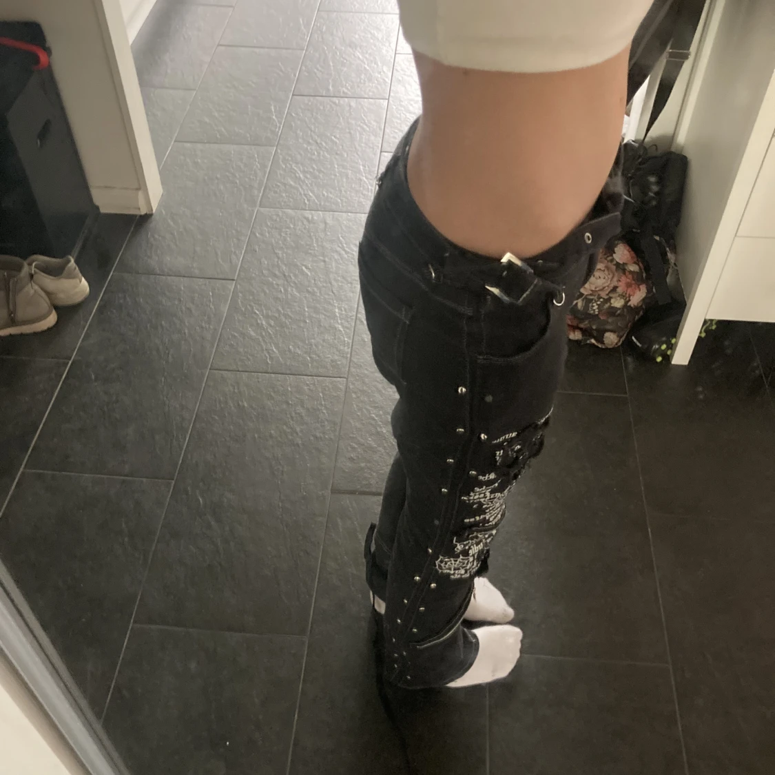 Låg midjade punk jeans - 90