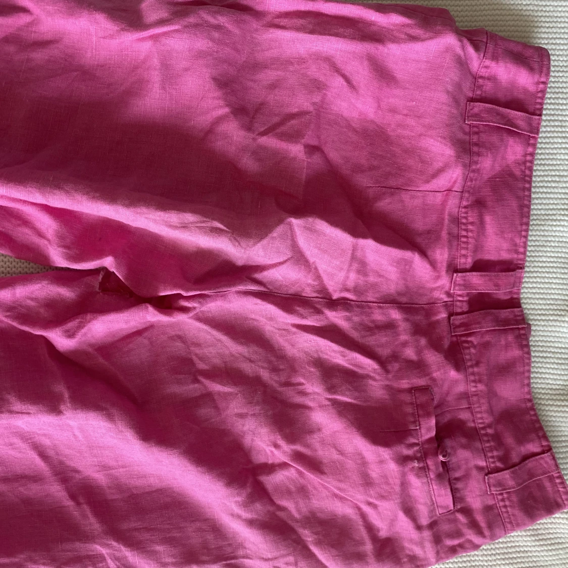 Fina rosa breda linnebyxor - 90