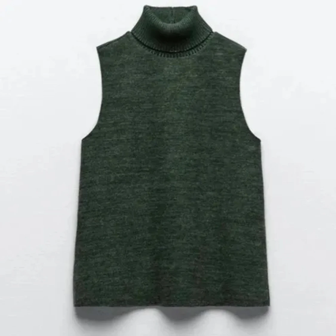 Grön stickat linne polo - 90