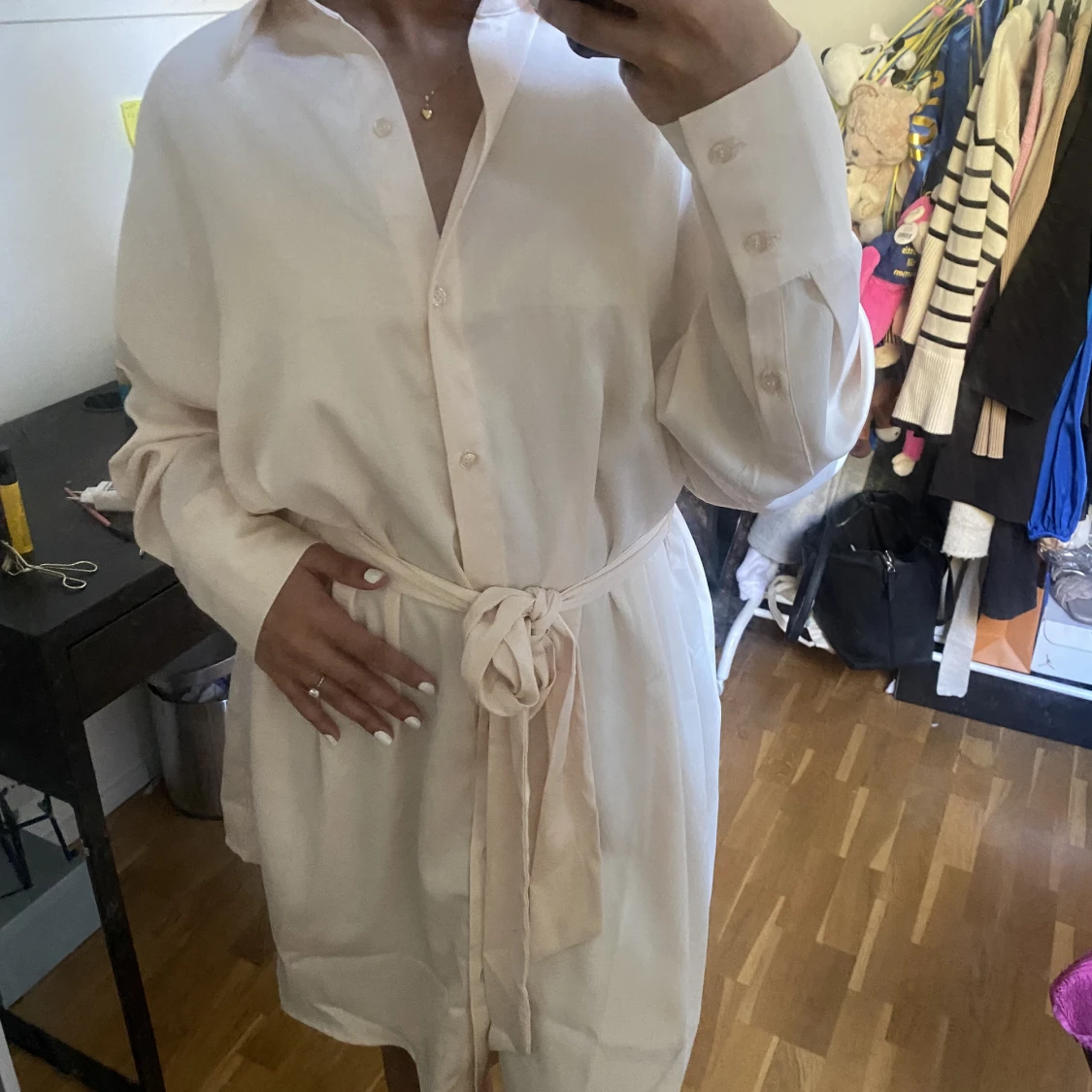 Vit skjortklänning  - 90