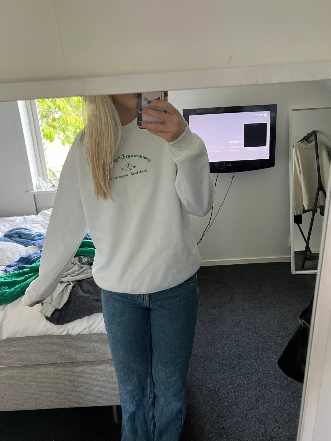 sweatshirt med tryck 