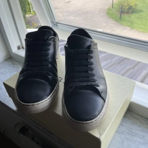 Axel arigato skor - Säljer mina Axel arigato skor då dom inte riktigt var min stil. Sulan är lite smutsig kan ta en tvätt innan creaseskydd skickas med. jag skickar dom och lite crease. Har tvättat skorna med bra produkter. Man får med crease skydd och box och skorna.