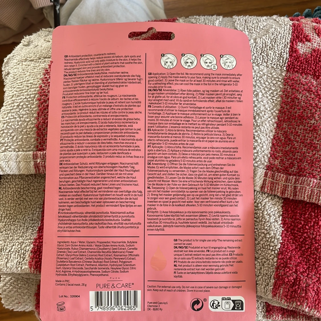 Ansiktsmask pure and care  - 90