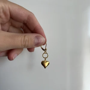 Örhänge guld - Guldfärgat hjärtörhänge. Bara att skriva om man skulle vilja ha längre!