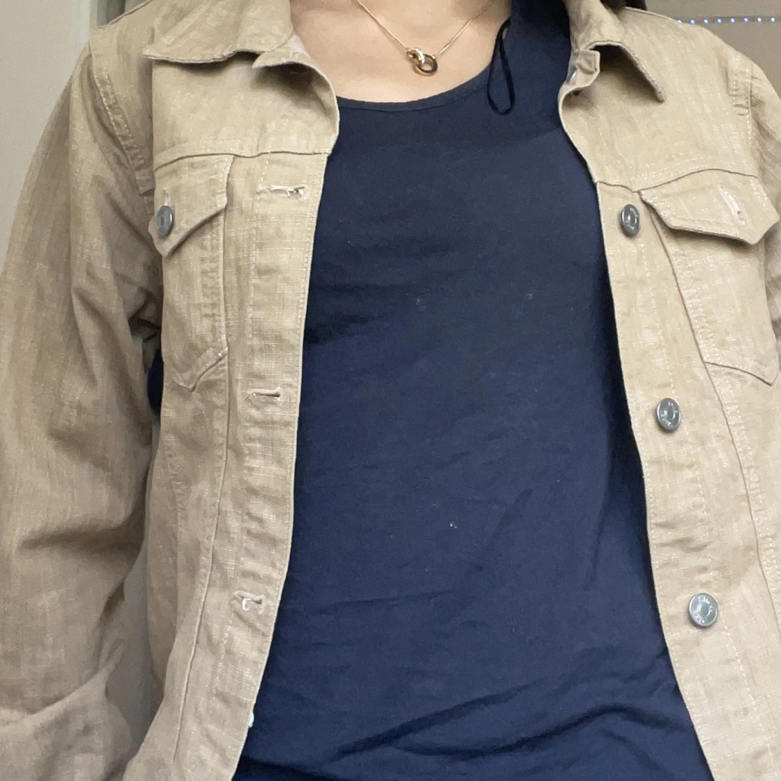 Beige/brun jeans jacka - 91