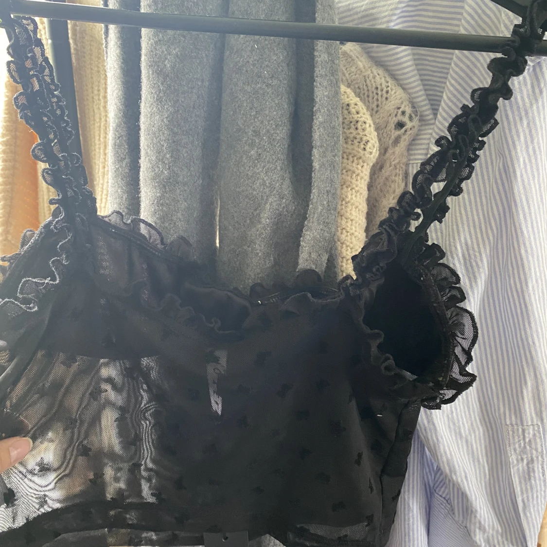 Svart mesh topp - 90