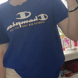 Champion blue tee - Basic blue tee. Usually wear it cuz oversized. Worn a bit but mostly forgiten abt in the back of the closet 