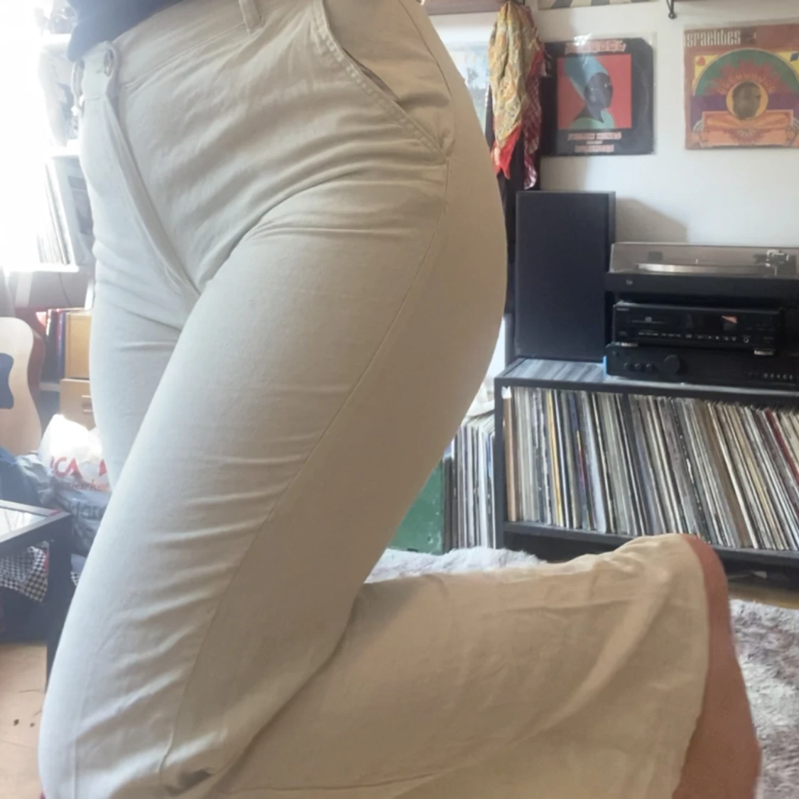 beiga linnebyxor  - 91