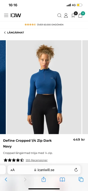 Iciw tröja  - Säljer min tränings tröja från iciw. Använd 1 gång och färgen är jättefin den är i storlek s. Nypris på denna ligger på 449kr jag säljer den för 250