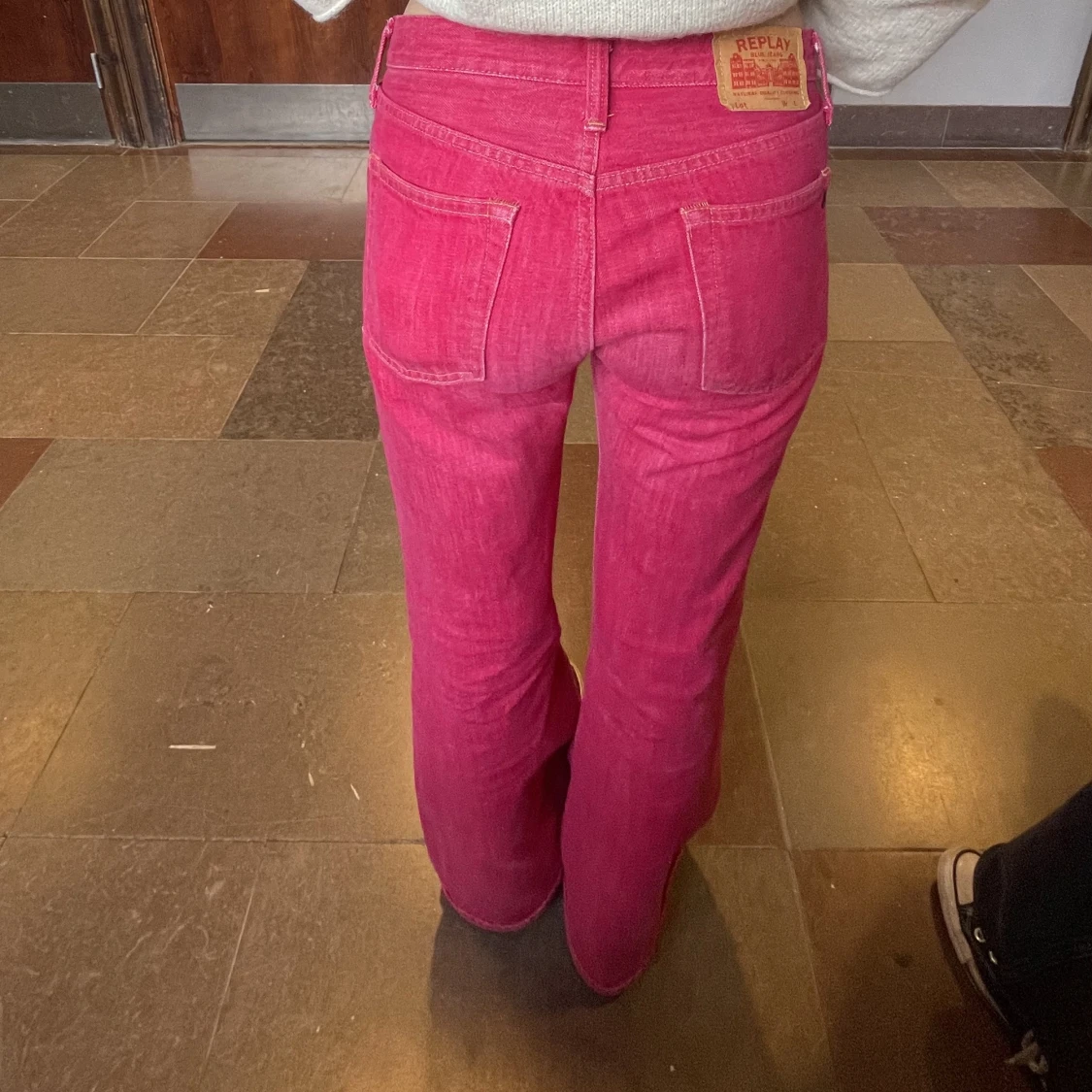 Rosa lågmidjade jeans - 90