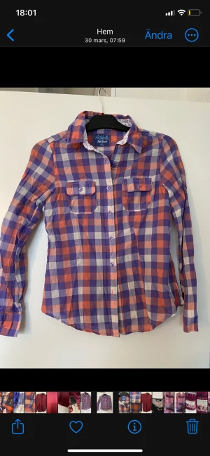 Skjorta/blus strl s  - Pepe jeans Skjorta  Blus strl s aldrig använd   Rutig!!! 🤩☀️🤗köparen betalar frakt 