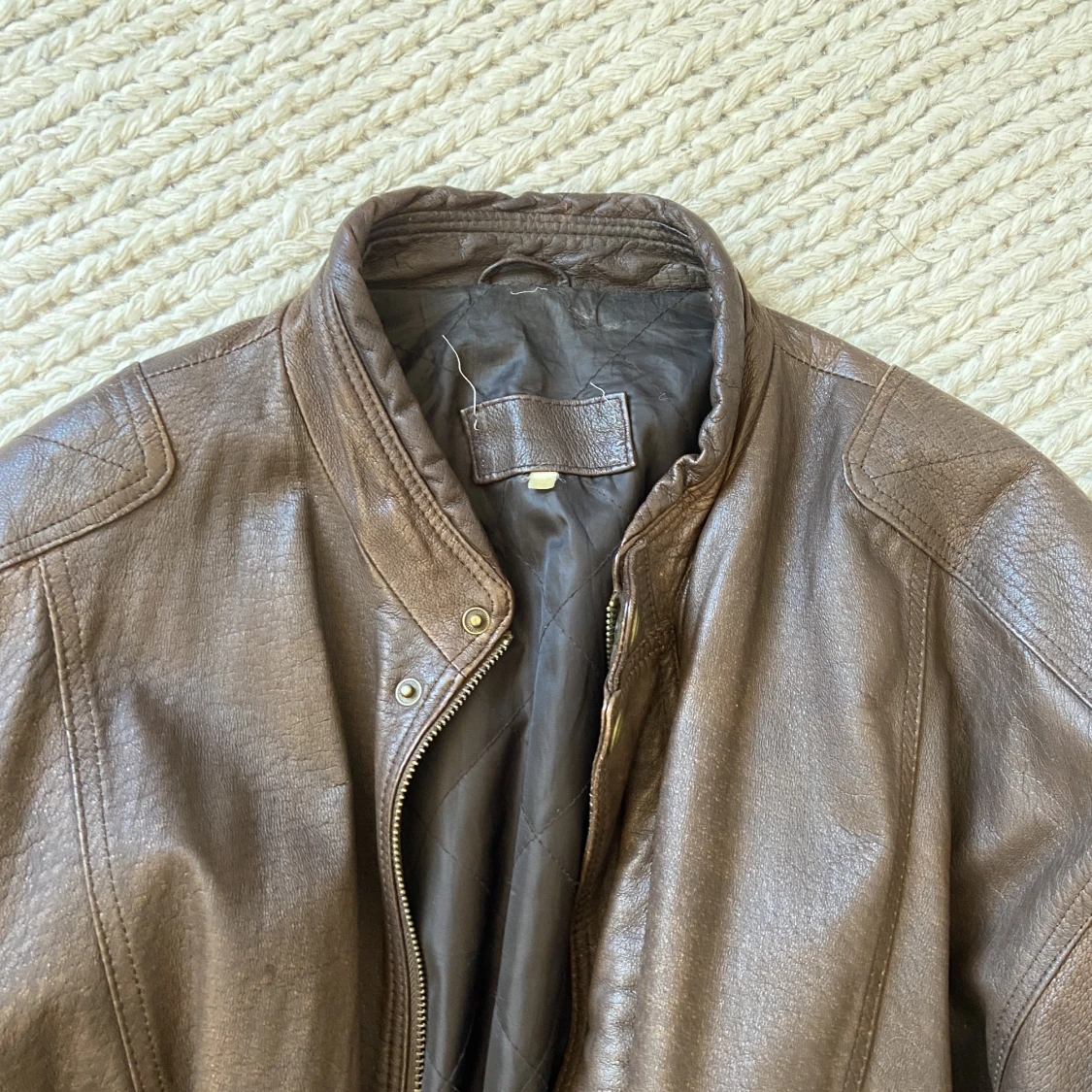 Brun skinnjacka - 90