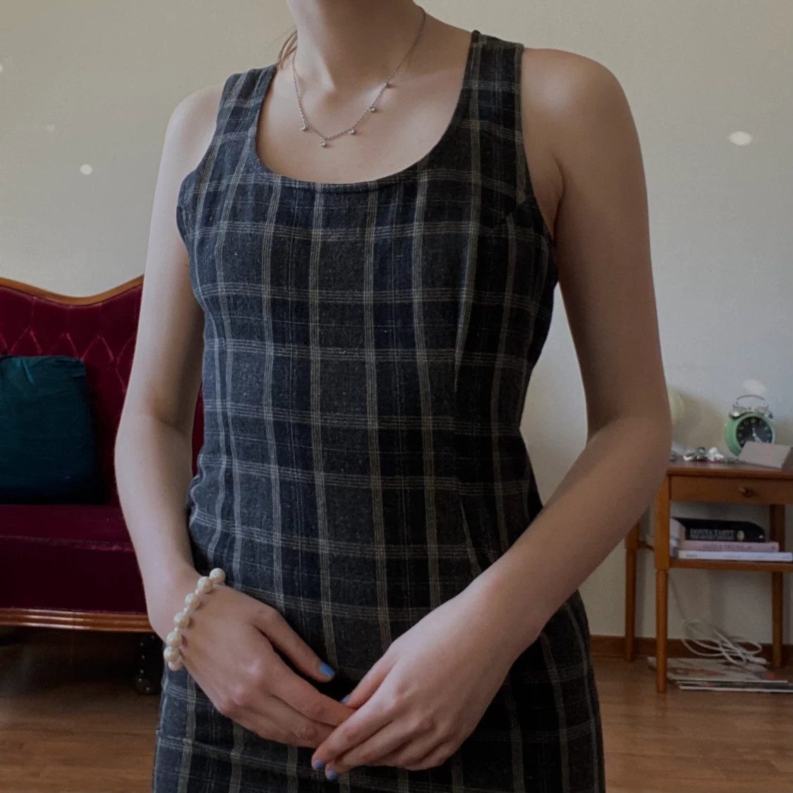 Rutig klänning - 90