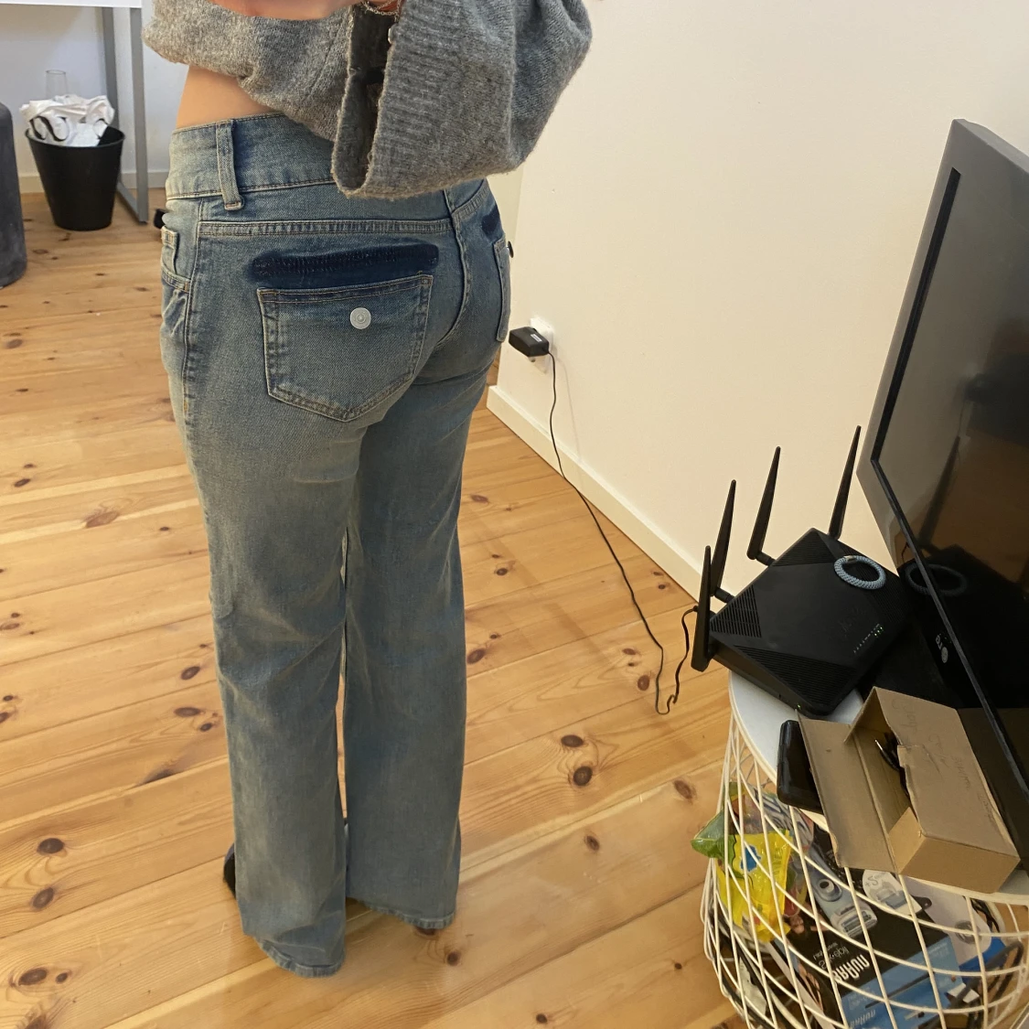 lågmidjade jeans - 90