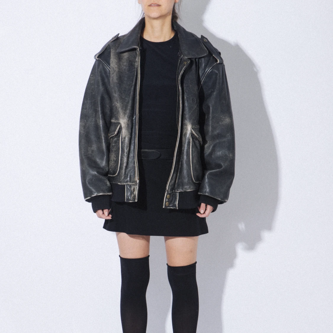 Worn leather jacket Petroff - 91