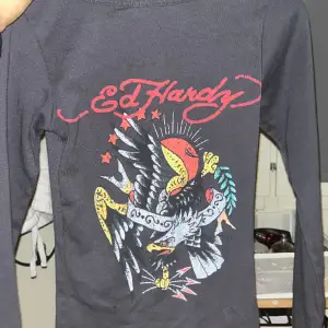 Ed Hardy långarmad grå tröja nyligen köpt och i bra skick 