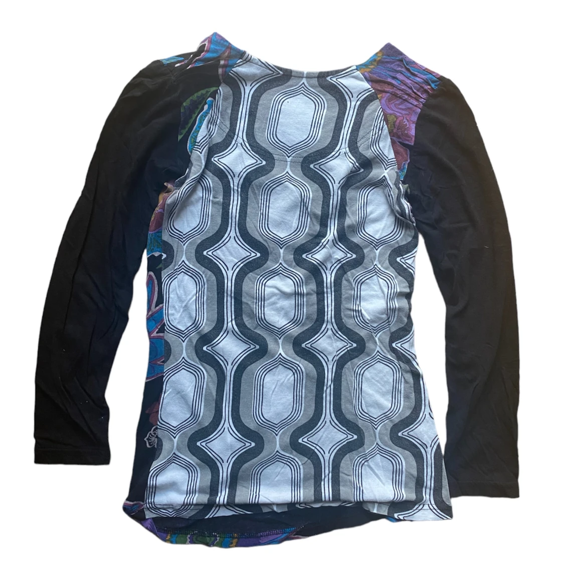 y2k print tröja desingual - 90