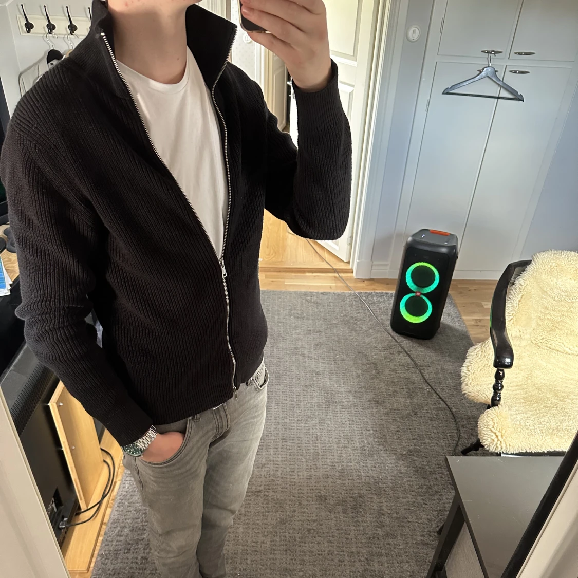 Stickad cardigan - 90