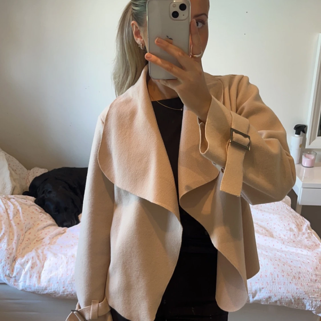 Beige kort kappa - 90