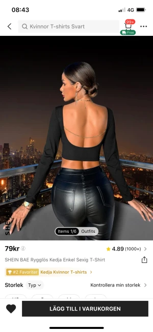 Festtopp stl xs - Säljer min snygga topp med öppen rygg med ett smycke över ryggen. Snygg till både fest och vardags🥰🤩