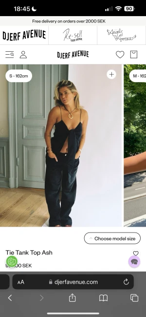 Matilda djerf tie tank ash  - Topp från Djerf Avenue. Använd en gång. Lånade bilder från hemsidan.