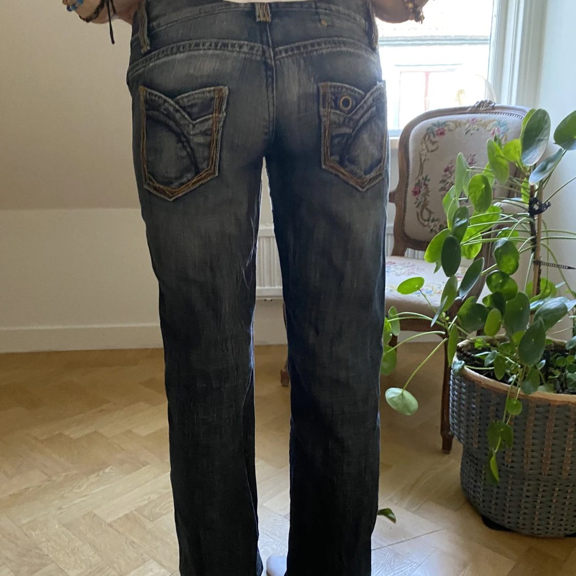 lågmidjade jeans - 90