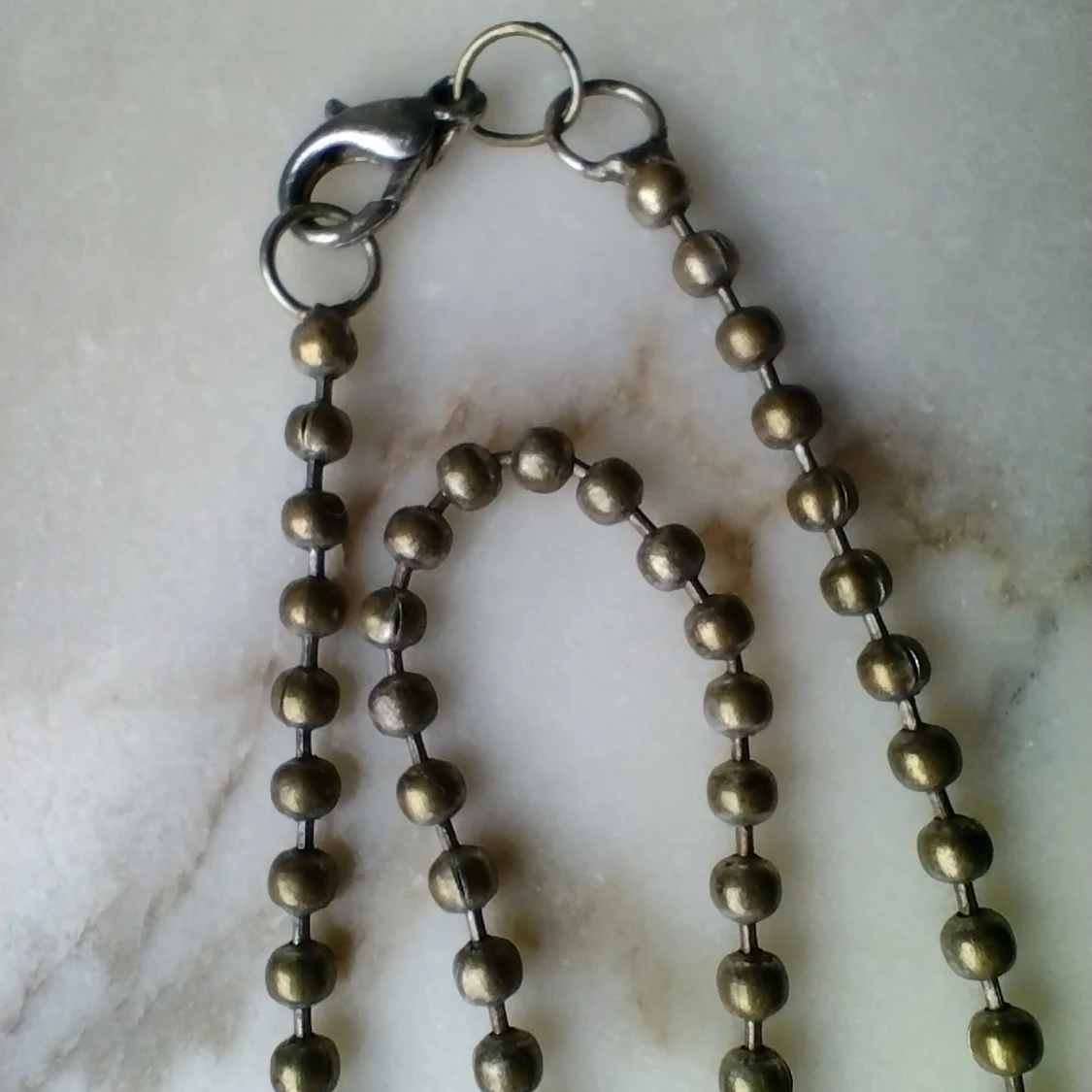 Kulkedja/halskedja/halsband - mässingsfärgad - ca 58 cm lång - 91