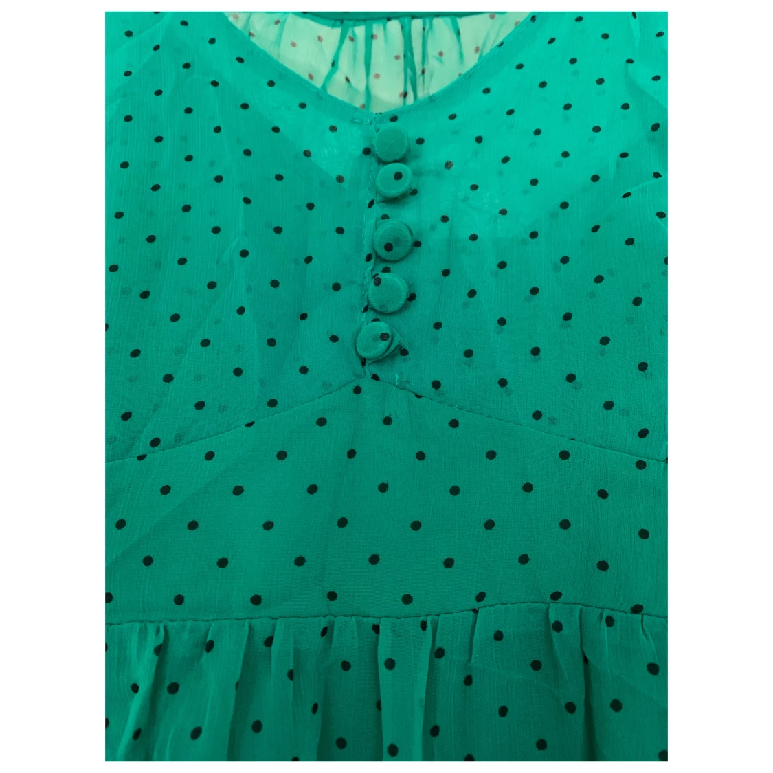 Grön prickig klänning - 90