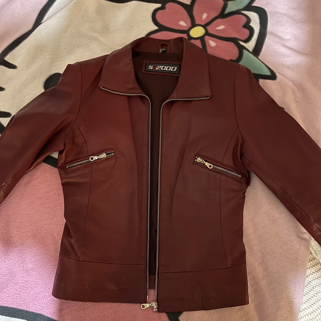 Röd skinnjacka 🍷 - 90