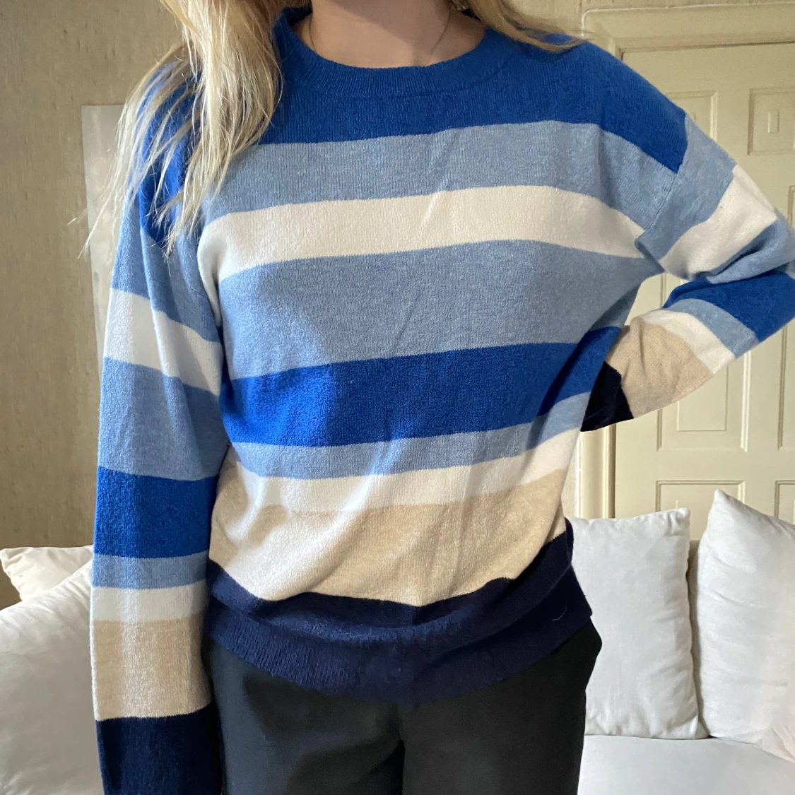 Randig stickad  - 90