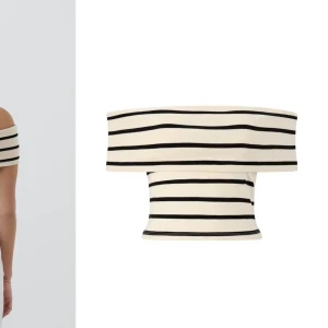 Folded off shoulder top - Från Gina i storlek M men passar även s. Använd en gång så därav ej prislappar kvar. Kommer ej till användning.