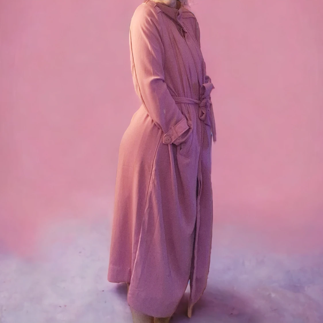 Underbar rosa höstkappa / kappa / trenchcoat - 90