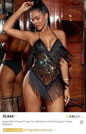 Brand new body suit with colourful sparkles and fringe detail. Great for parties 