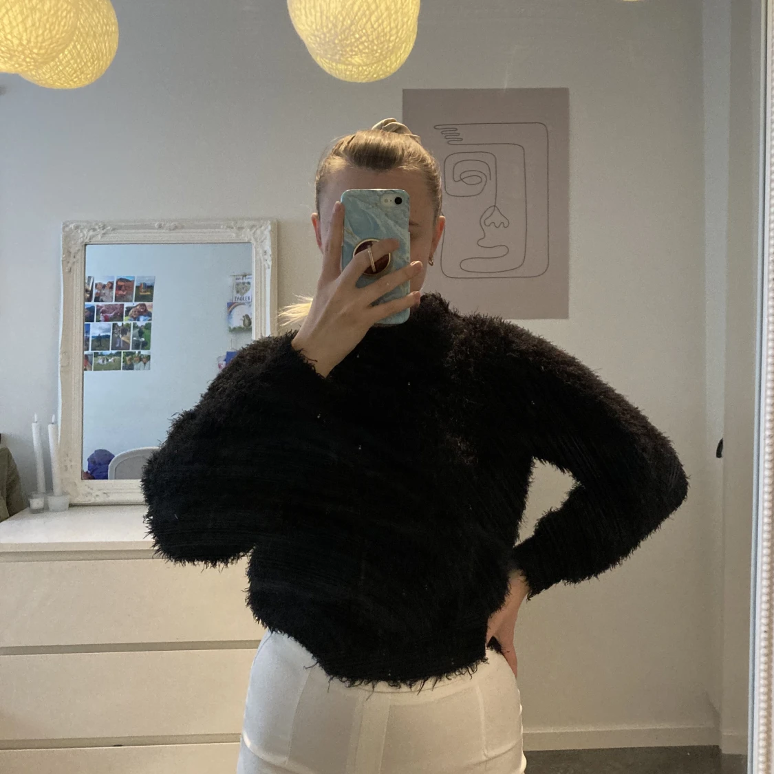 Fluffig Svart Mjuk Tjocktröja 🖤