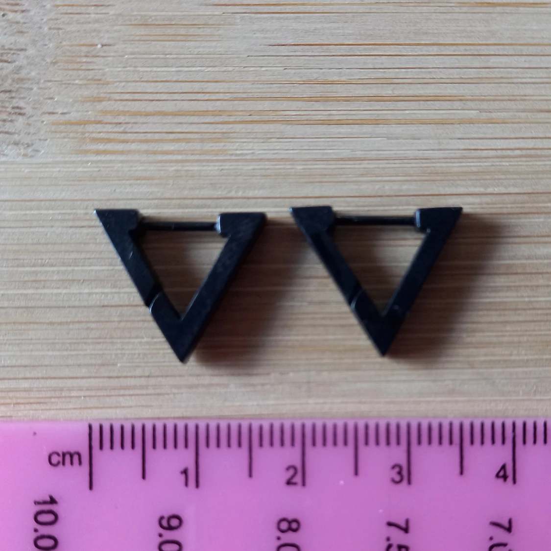 Black triangle earrings