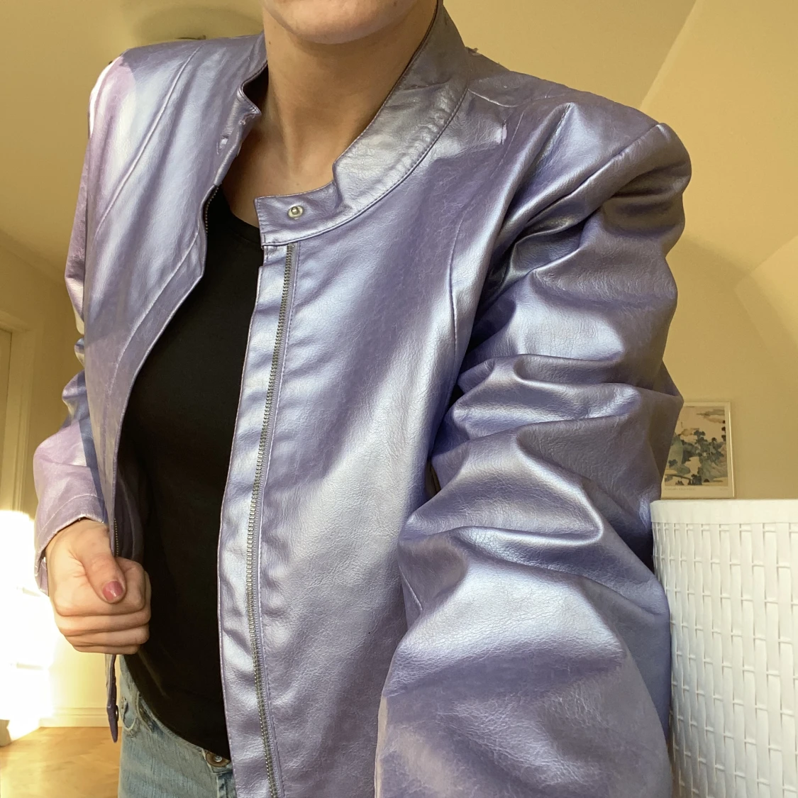 Metallic skinnjacka - 90