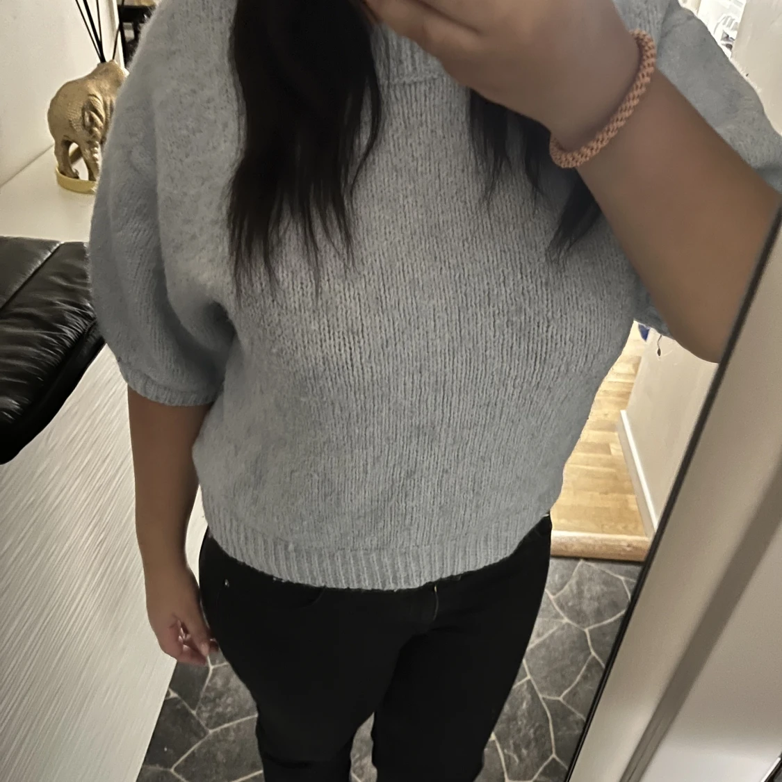 Stickad trekvartsarm - 90