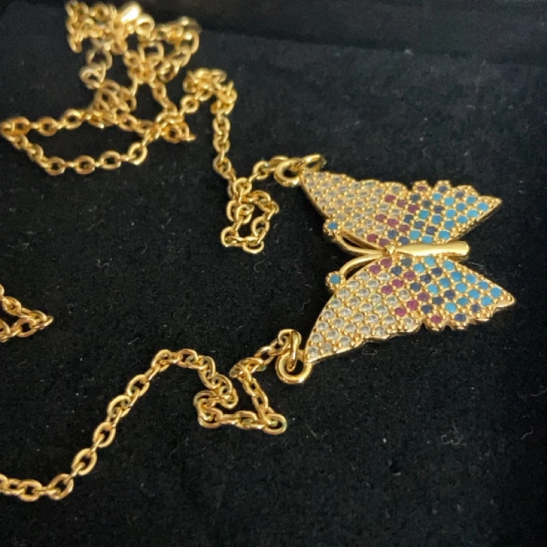 Fjäril guld halsband  - 90