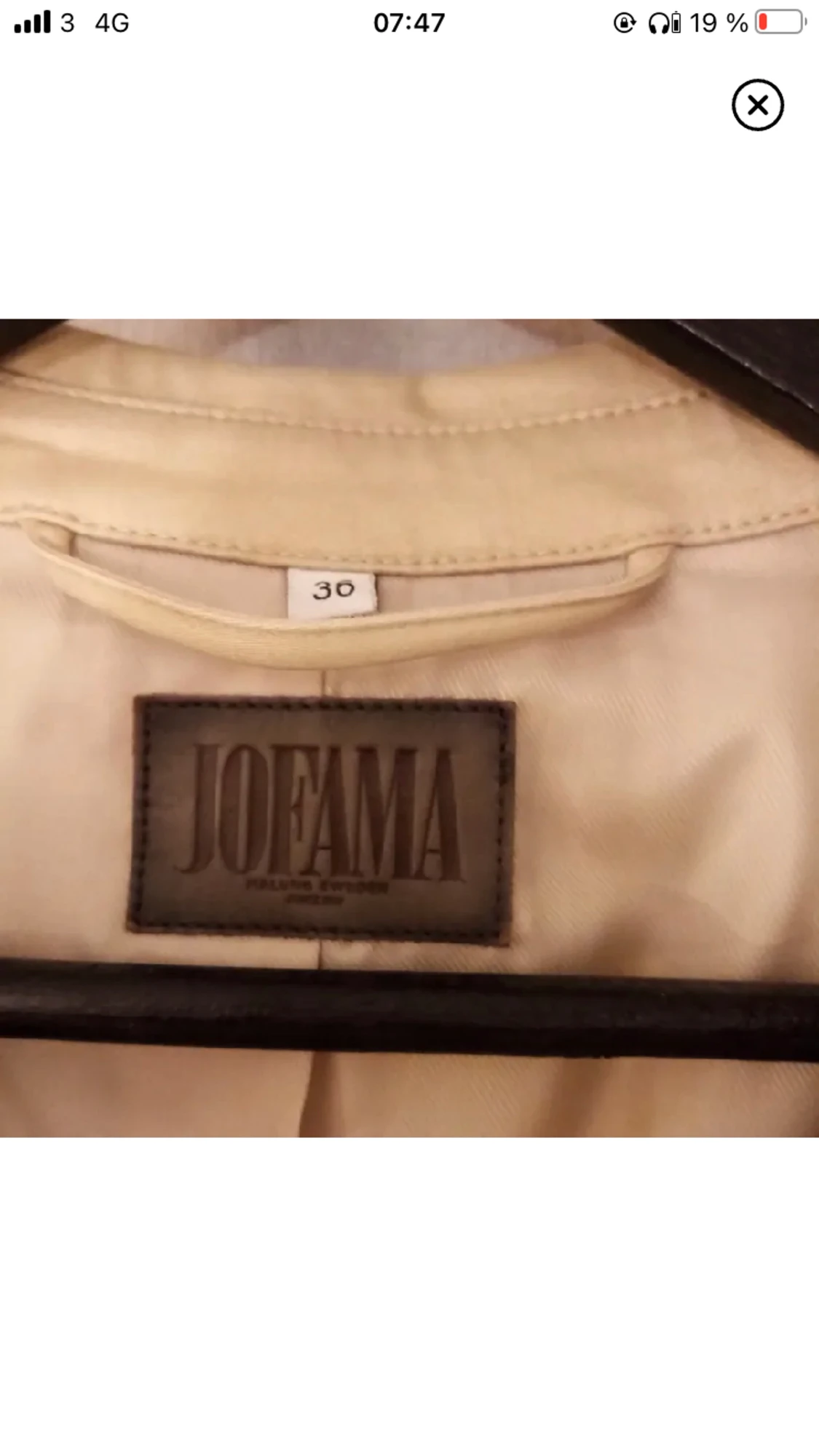 Jofama Kappa/Trenchcoat Dam Beige Stl. 36 - 90