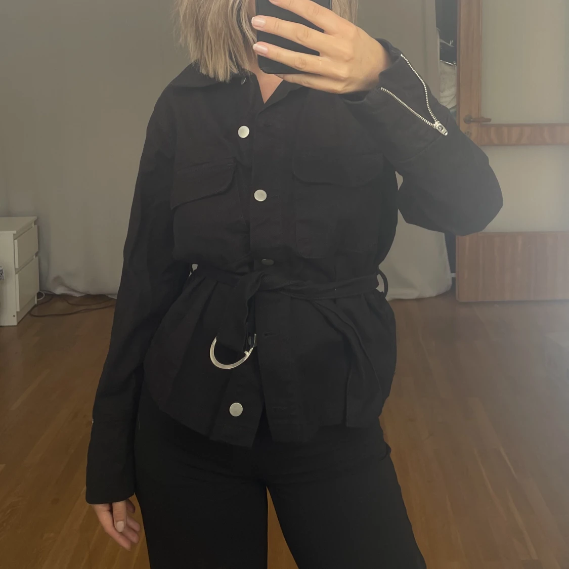 Svart jeansjacka - 90