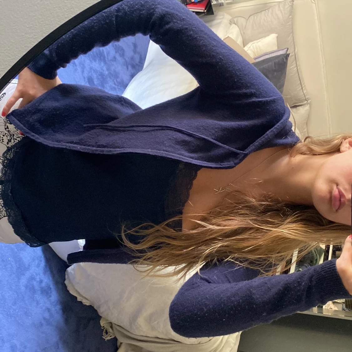 Mörkblå Kashmir zipup