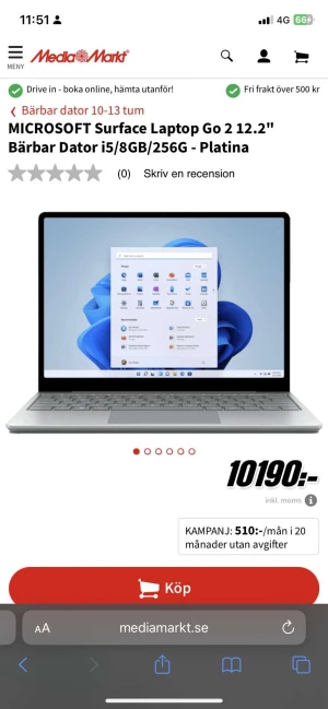 7500 - Ny dator  Kvitto  