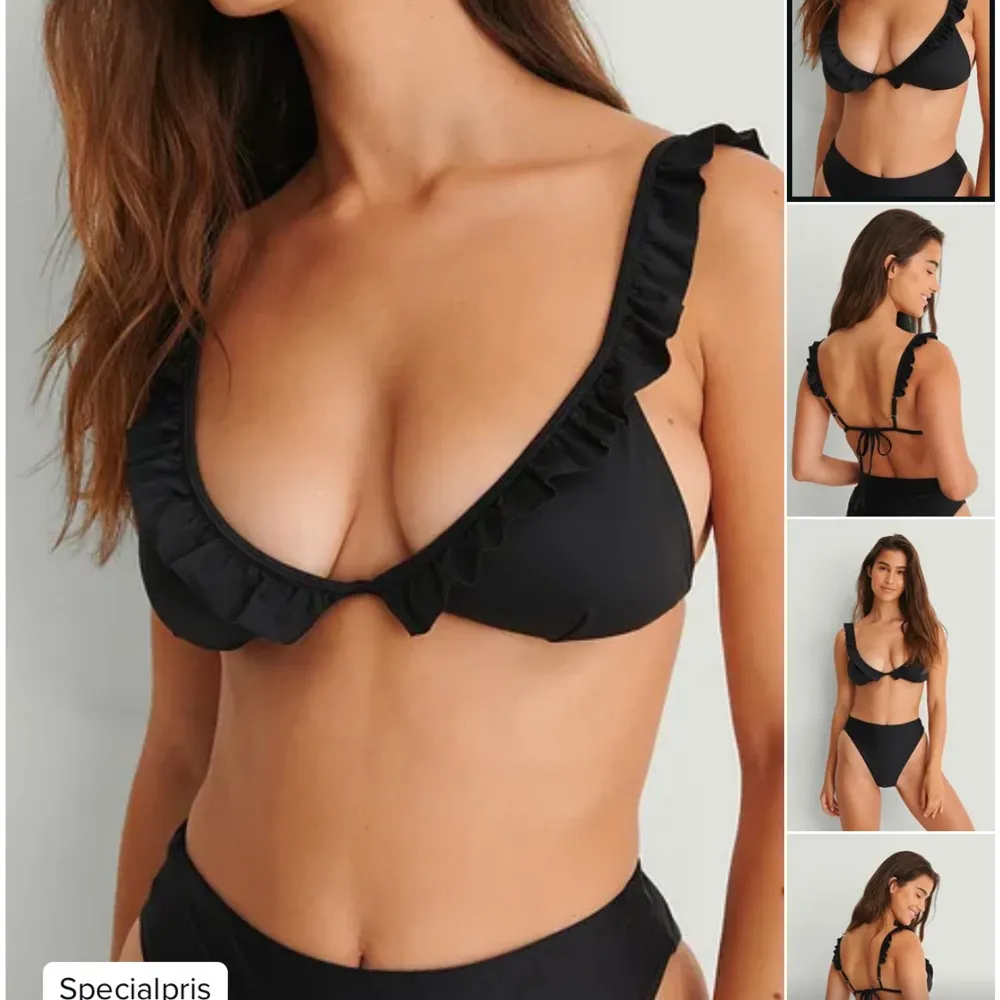 Säljer denna fina bikini från na-kd pga att den är lite för liten. Har endast använd är den en gång, så som ny. Köparen står för frakten. Hör gärna av er vid intresse eller frågor💗☀️. Övrigt.