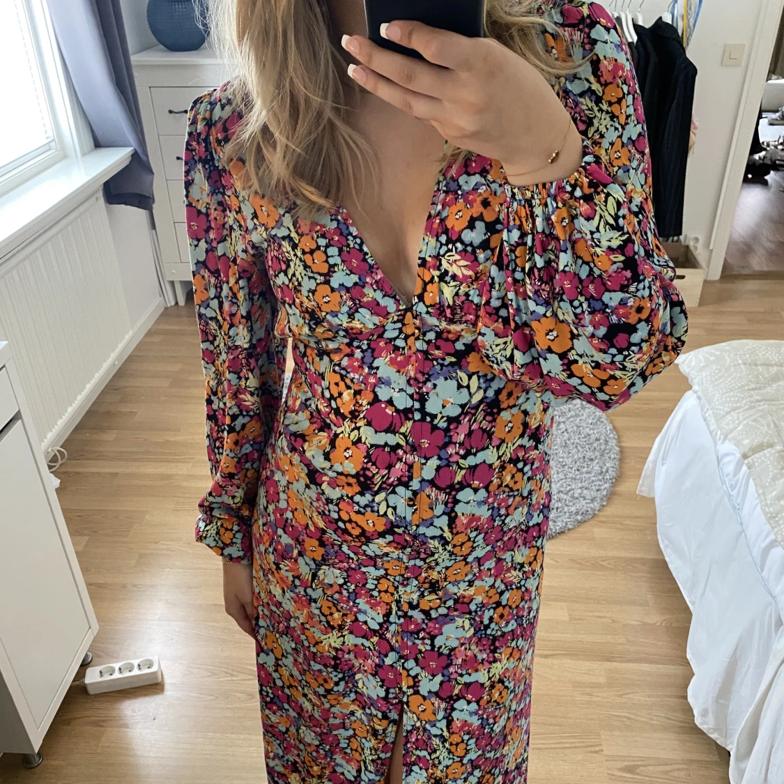 Blommig långklänning 