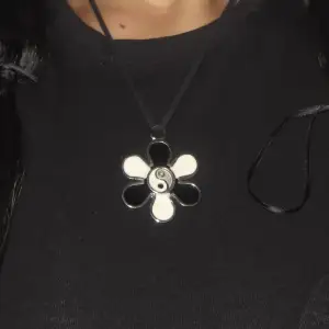Yin Yang Murakami Flower Style Necklace   In good condition   Length can be adjusted, shortest length as seen in picture   DM me for more questions 