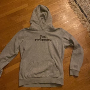 grå peak performance tröja - Jag säljer den här tröjan eftersom den blivit liten. tröjan är i fint skick och är köpt från kidsbrandstore, priset är diskusterbart.