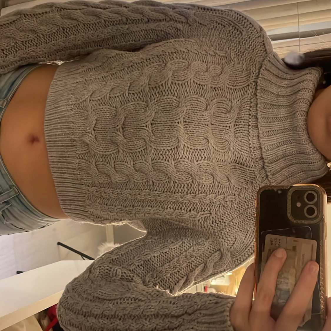 Stickad polo tröja💞