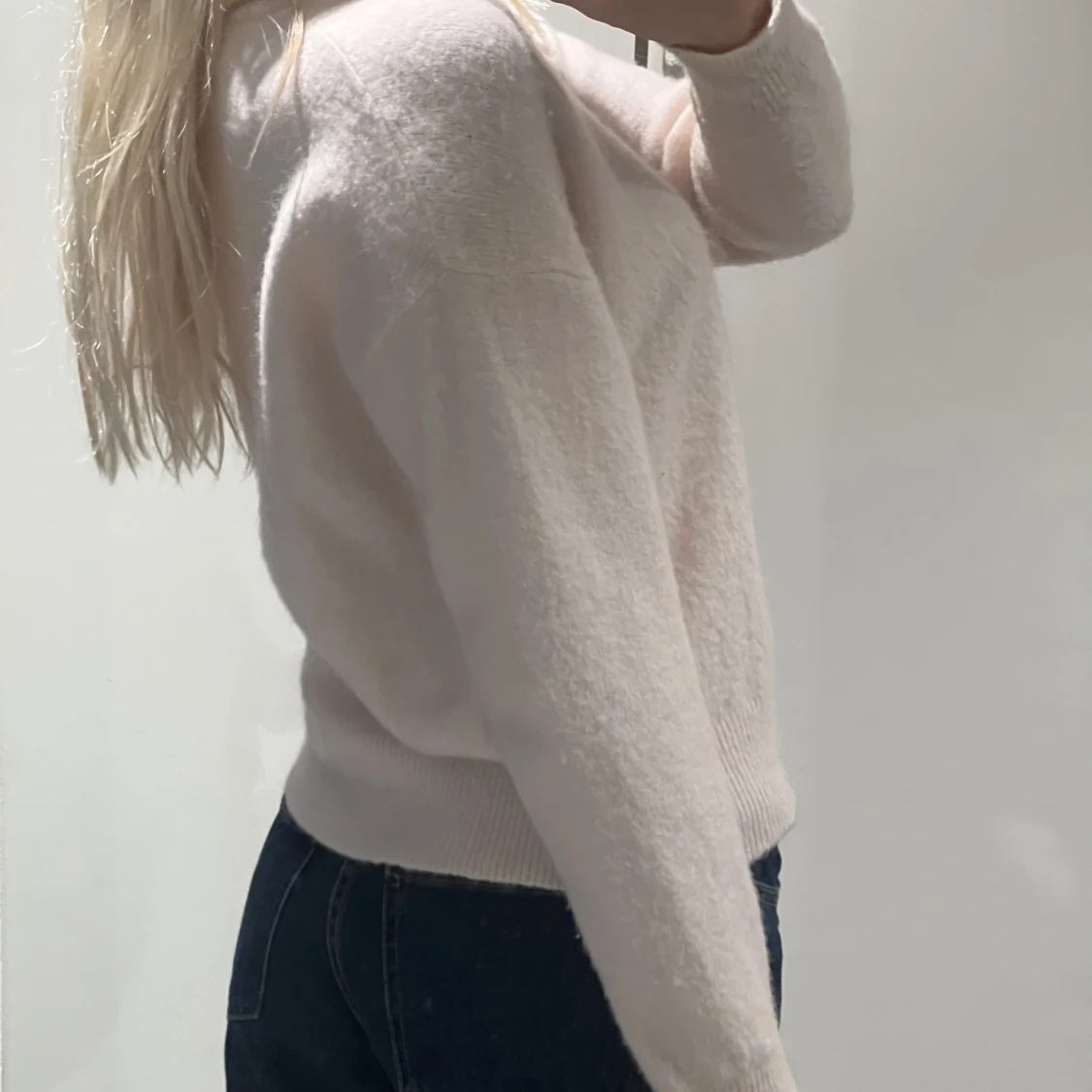 Ljusrosa stickad tröja  - 90