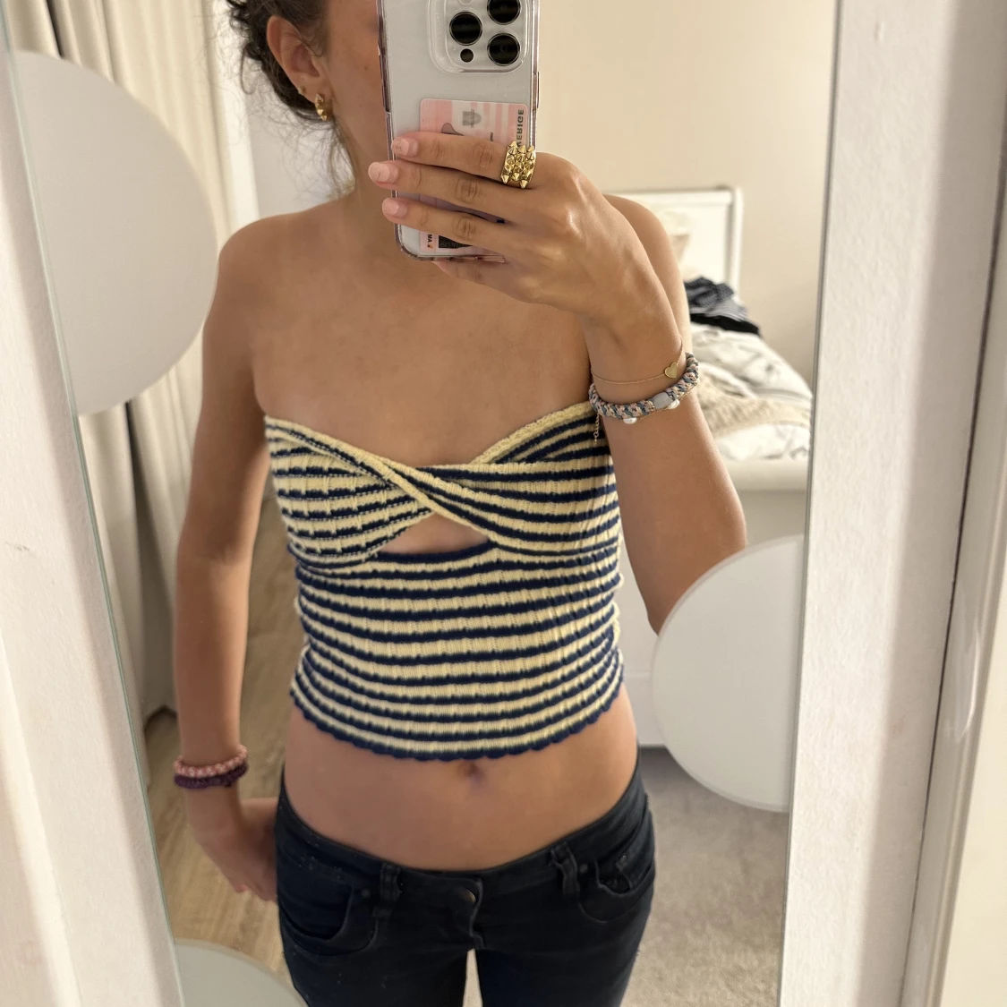 Randig bandeau topp  - 90