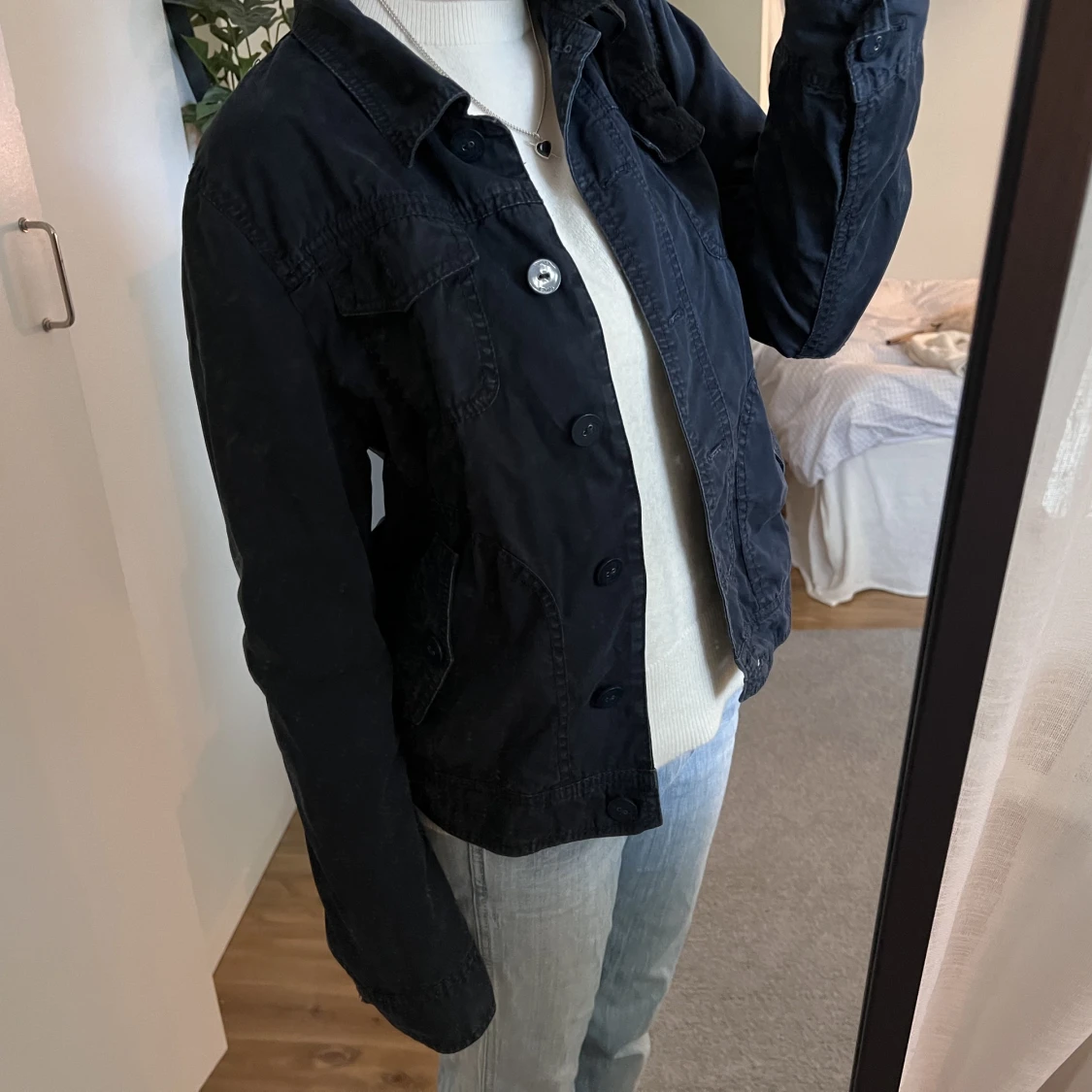 Blå tunn jacka - 90